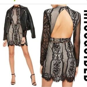 Missguided open back lace dress